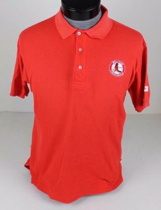 Vintage St.  Louis Cardinals Starter Polo Rugby Mlb Baseball Shirt Size S M Red