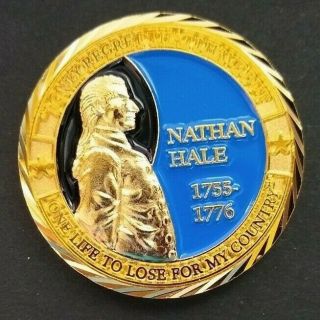 Cia Nathan Hale Challenge Coin Vintage Central Intelligence Agency Oblique Edge