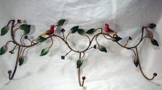 Vintage Mexico Metal Hook Hanger Birds Wall Door Coat/hat/bag Organizer Decor