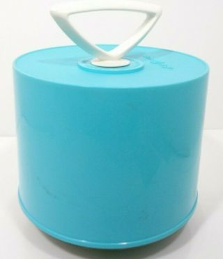 Vintage Blue Disk - Go - Case For 45 Rpm Records Storage Case Tote Carrying