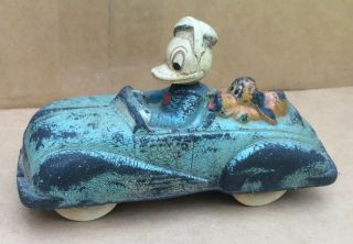Vintage 1930’s Walt Disney Toy Donald Duck Car - Sun Rubber