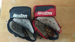 Vintage Heaton Pro 60z Goalie Gloves Trappers