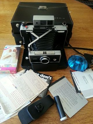 Poloroid 250 Camera Vintage,  Case,  Print Coater,  Flash,  Papers