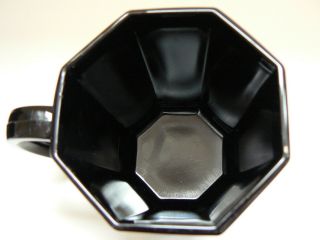 Set of 4 Vintage 1980s Arcoroc Octime Black Octagonal 8 oz Glass Mugs Cups 3