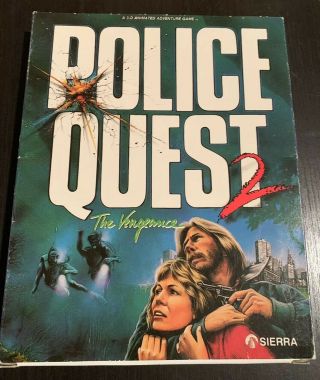 Police Quest Ii (1988) Sierra Vintage Big Box 3.  5 " Floppy Ms - Dos Pc Game