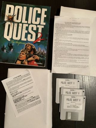 Police Quest II (1988) Sierra Vintage Big Box 3.  5 