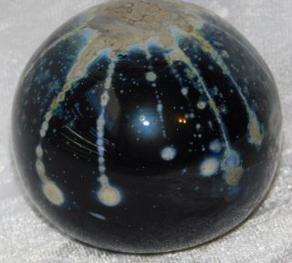 Vtg 1976 Ron Colby Cosmic Art Glass Signed Paperweight 2 1/2 "