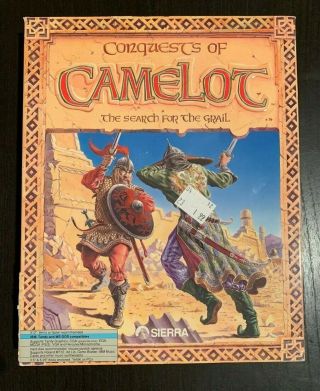 Conquests Of Camelot (1989) Sierra Vintage Big Box 5.  25 " Floppy Ms - Dos Pc Game