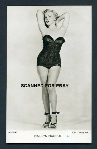 Marilyn Monroe Pin Up Vintage Greetings Series 1950s Photo Postcard
