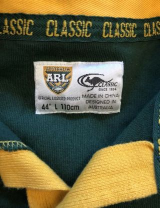 Vintage ARL Classic Australia Rugby League Kangaroos Men ' s Jersey Size XL 6