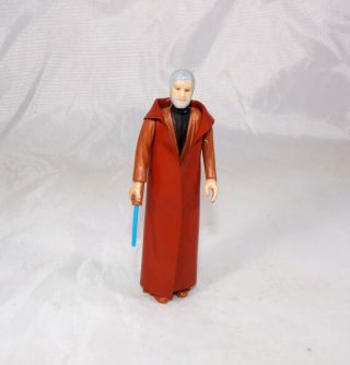Vintage Star Wars 1977 No Coo Grey Hair Obi - Wan Kenobi Figure Complete C - 9,