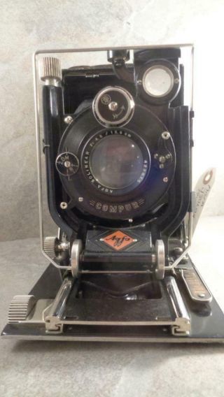 Agfa Jsolar Folding Bellows Cameras with Compur Lens With Case and a film back 2
