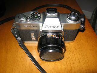 Vintage Canon Ex Auto Ql Film Camera W/ Ex 50mm Lens Camera
