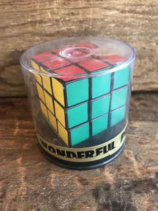 Vintage 1980s Wonderful Puzzler Rubiks Cube Rubix Cube Package W/ Paper