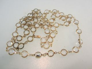 Vintage Bezel Set Clear Swarovski Crystals Necklace With Hang Tag