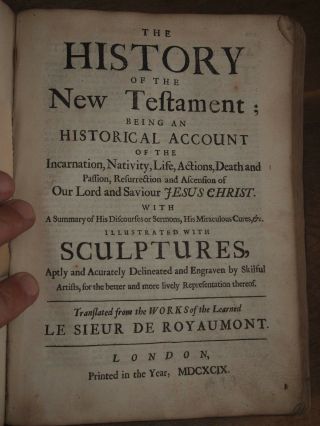 1699 HISTORY OF THE OLD & TESTAMENT by ROYAUMONT with 200 PLATES by KIP etc 3