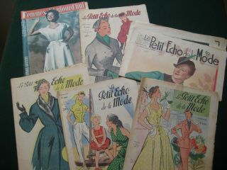 Vintage 1 X 1939 4 X 1950s Womens Fashion Magazines - Reference Study Project