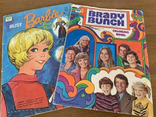 Brady Bunch & Barbie Coloring Book 1972 - 3 Vintage 1035 1665 1970’s Whitman