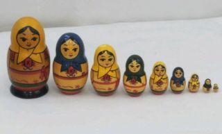 9 Piece Set Of Vintage Russian Nesting Dolls - Matpewka - Handmade