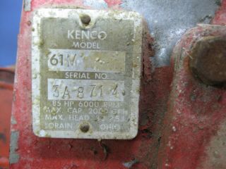 Vintage Collector O&R Compact III 1HP Motor Engine Kenco 61M Liquid Water Pump 7