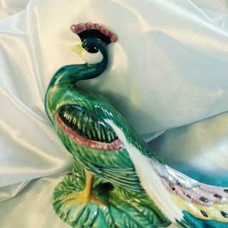 Vintage Exotic Resin Peacock Figurine Statue Sculpture Home Decorations 2