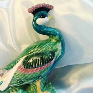 Vintage Exotic Resin Peacock Figurine Statue Sculpture Home Decorations 3