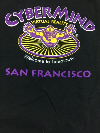 Vintage Cybermind Virtual Reality San Francisco T Shirt Size Xlarge Black