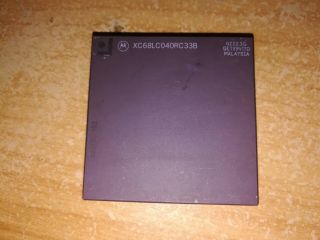 Motorola 68040,  Xc68lc040rc33b,  02e23g,  68040,  Vintage Cpu,  Gold