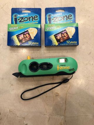 Polaroid I - Zone Instant Pocket Sticker Camera & 2 Packages Of Exp 2001 Film