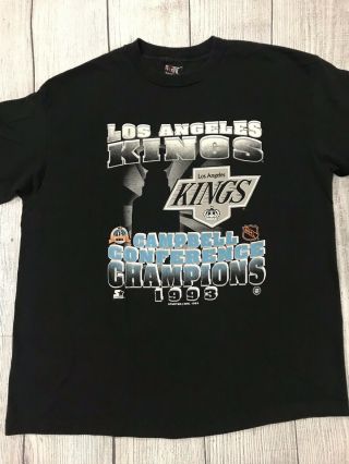 Vgc Vtg 1993 Los Angeles La Kings T - Shirt Campbell Champions Black Sz 2xl Xxl