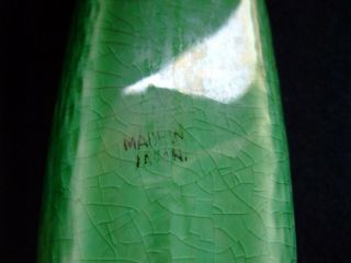 Vintage Ceramic Pottery Green Wall Pocket Vase Flower Match Holder Planter 4