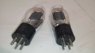 TEST NOS PAIR ENGRAVED BASE type 45 National Union ST (245 345) Tube TV7 STRONG 6