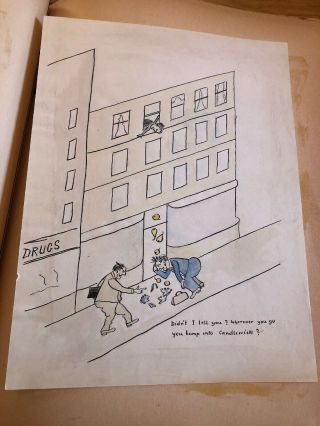 RARE IMPERIAL GLASS CARTOONS BY LOEWENSTEIN 1940’s HANDDRAWN PRICELESS 12