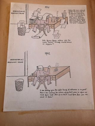 RARE IMPERIAL GLASS CARTOONS BY LOEWENSTEIN 1940’s HANDDRAWN PRICELESS 5