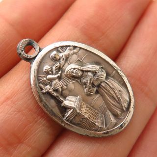 925 Sterling Silver Vintage Old Stock St.  Rita Religious Charm Pendant