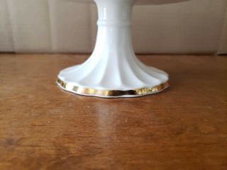 Vintage Crown Staffordshire England Yellow Rose Bone China Footed Cake Stand 3