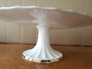 Vintage Crown Staffordshire England Yellow Rose Bone China Footed Cake Stand 4