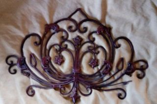 Wrought Iron Metal Wall Art Wall Hanging Red Metal Farmhouse Vintage Style 22 "