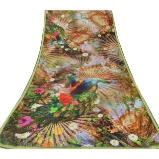 Sanskriti Vintage Saree Digital Printed Blend Georgette Sari Craft Decor Fabric 3