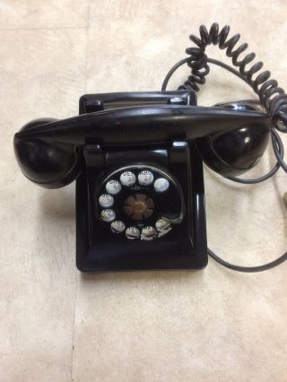 Vintage Bell System Western Electric Co.  F1 Black Rotary Desk Phone Telephone