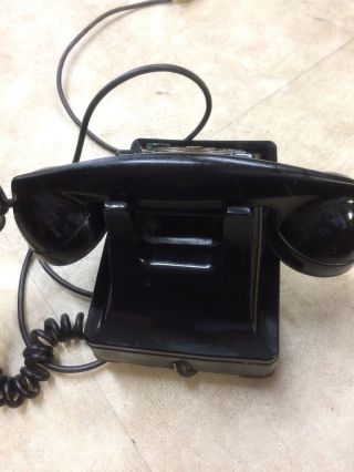 Vintage Bell System Western Electric Co.  F1 Black Rotary Desk Phone Telephone 4