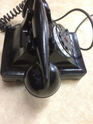 Vintage Bell System Western Electric Co.  F1 Black Rotary Desk Phone Telephone 5