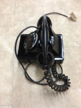 Vintage Bell System Western Electric Co.  F1 Black Rotary Desk Phone Telephone 6