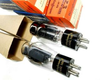 Matched PAIR NOS RCA 5Z3 Tubes 1950s ' Black Ribbed Plates - Rare for Westinghouse 3