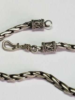 Vintage Ba Suarti Sterling Silver 925 Wheat Chain Link Bracelet 7.  5 "