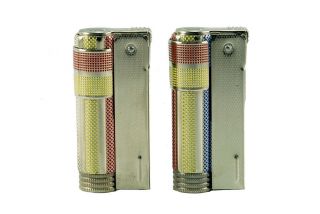 Iimco Triplex Vintage Lighters With Advertising 2 Lighters - 2 Colors