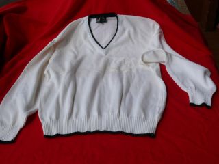 Vintage Golf Tennis Dunhill V - Neck Sweater 100 Silky Cotton Italy Man Sized 42