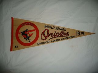 Vintage 1979 Baltimore Orioles World Series And American League Champion Pennant