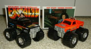Vintage Racing Champions 1:64 1989 Excaliber And Hot Stuff Monster Trucks