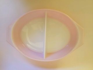 Vtg Pyrex PINK DAISY Cinderella Divided Casserole Dish 1.  5 Quart Lid 5